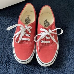 Vans authentic red lace up sneakers